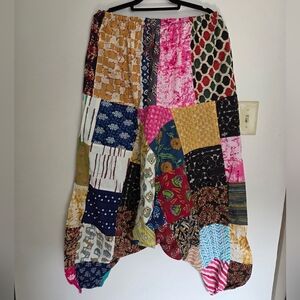 Patchwork Harem Baggy Balloon Pant OS New